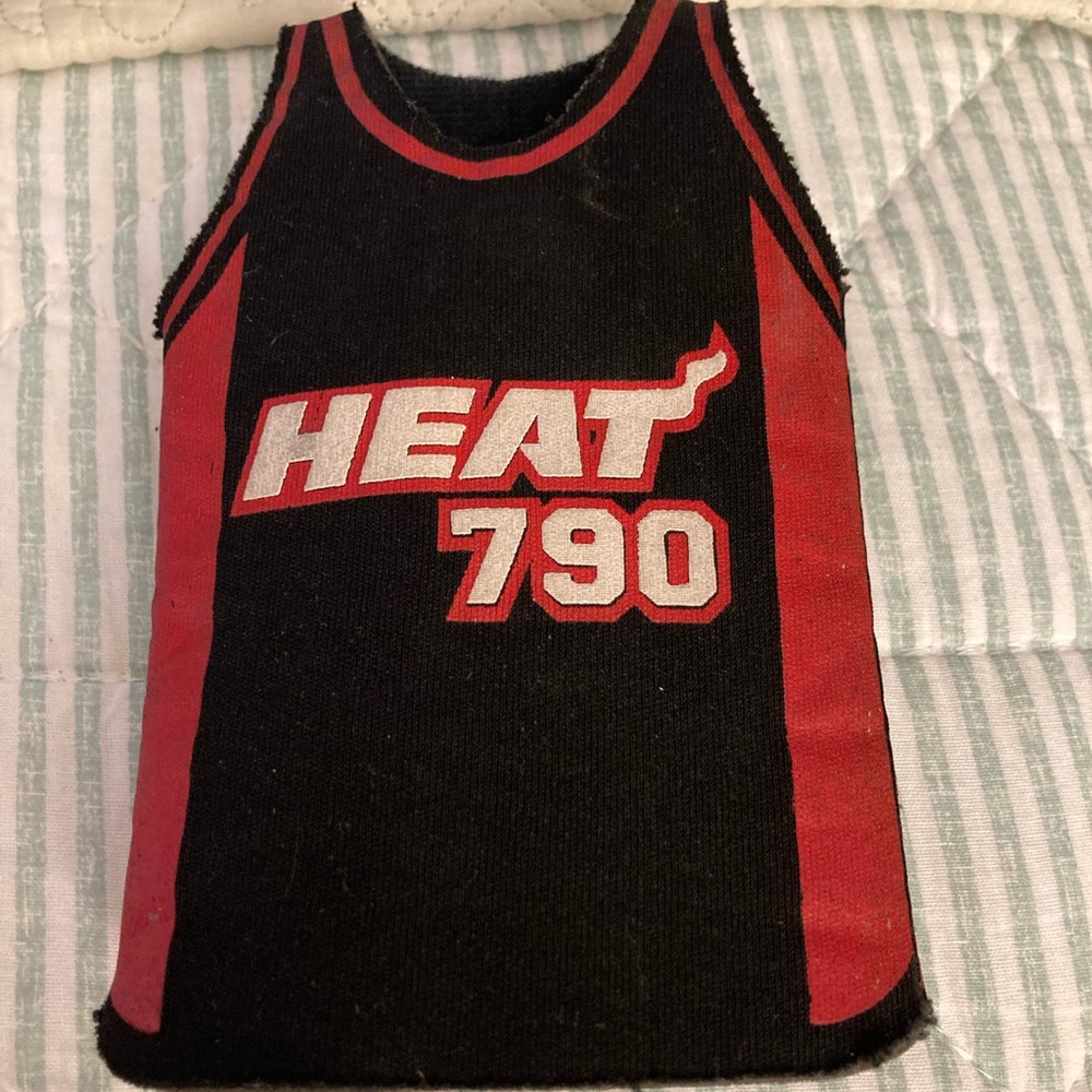 Miami Heat jersey-style koozie Sports Talk 790 The Ticket